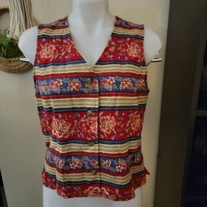 Vintage Talbots Petite Floral Riding Vest